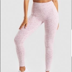 Gymshark Fleur Texture Leggings Dusty Pink Marl